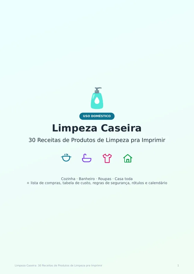 Página real do PDF Limpeza Caseira: capa